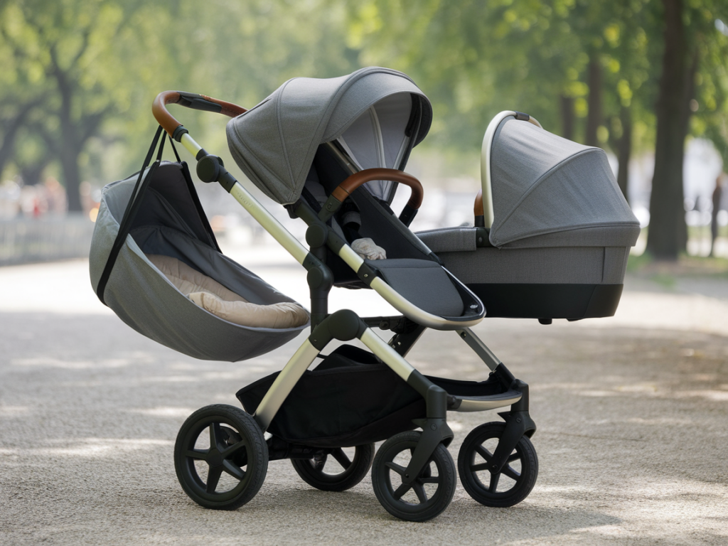 Comment transformer une poussette modulable en solution pour nouveau‑né et bambin avec nacelle et hamac sans dépasser 60 cm de largeur